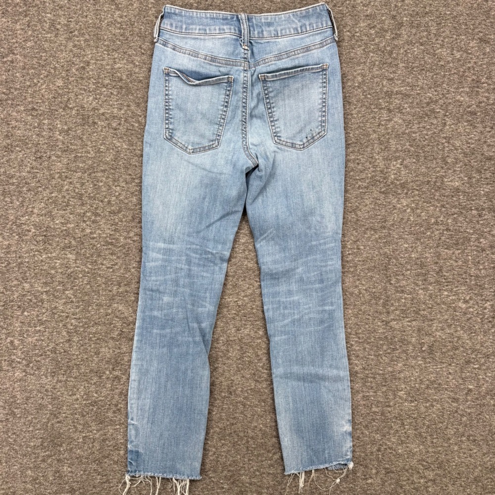 Sol High Rise Crop Distressed Skinny Jeans Light Wash Raw Hem Womens Size 0 24W - Picture 5 of 8